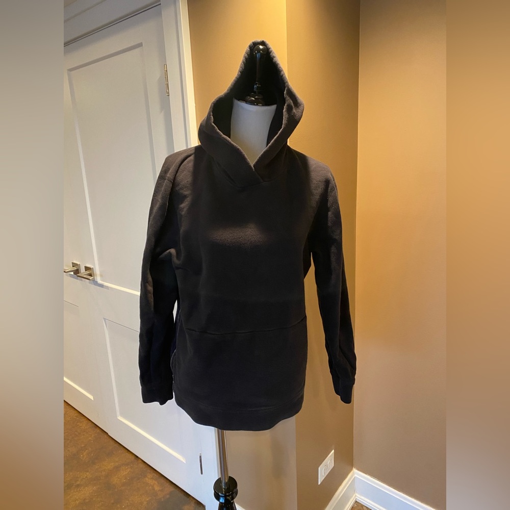John Elliot hooded pull over sweatshirt in black with side zippers